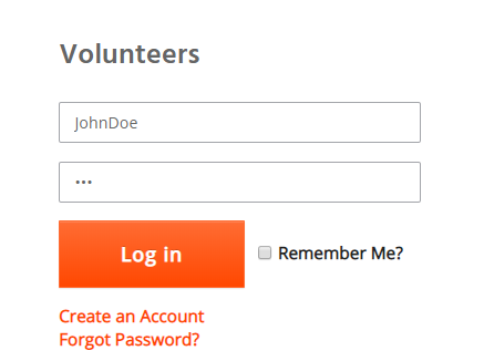 Volunteer Log-in